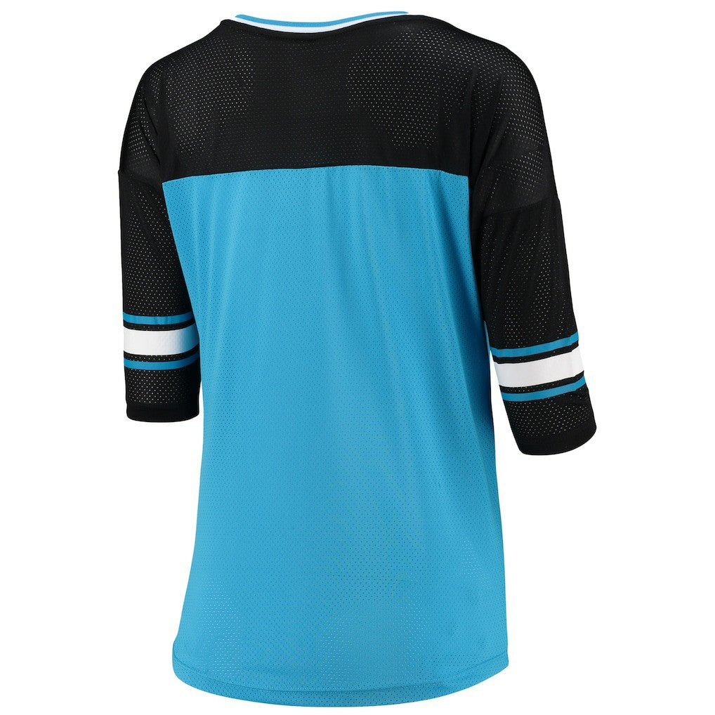 Carolina Panthers 5th & Ocean by New Era Women's Mesh Long Sleeve T-Shirt - Blue discount