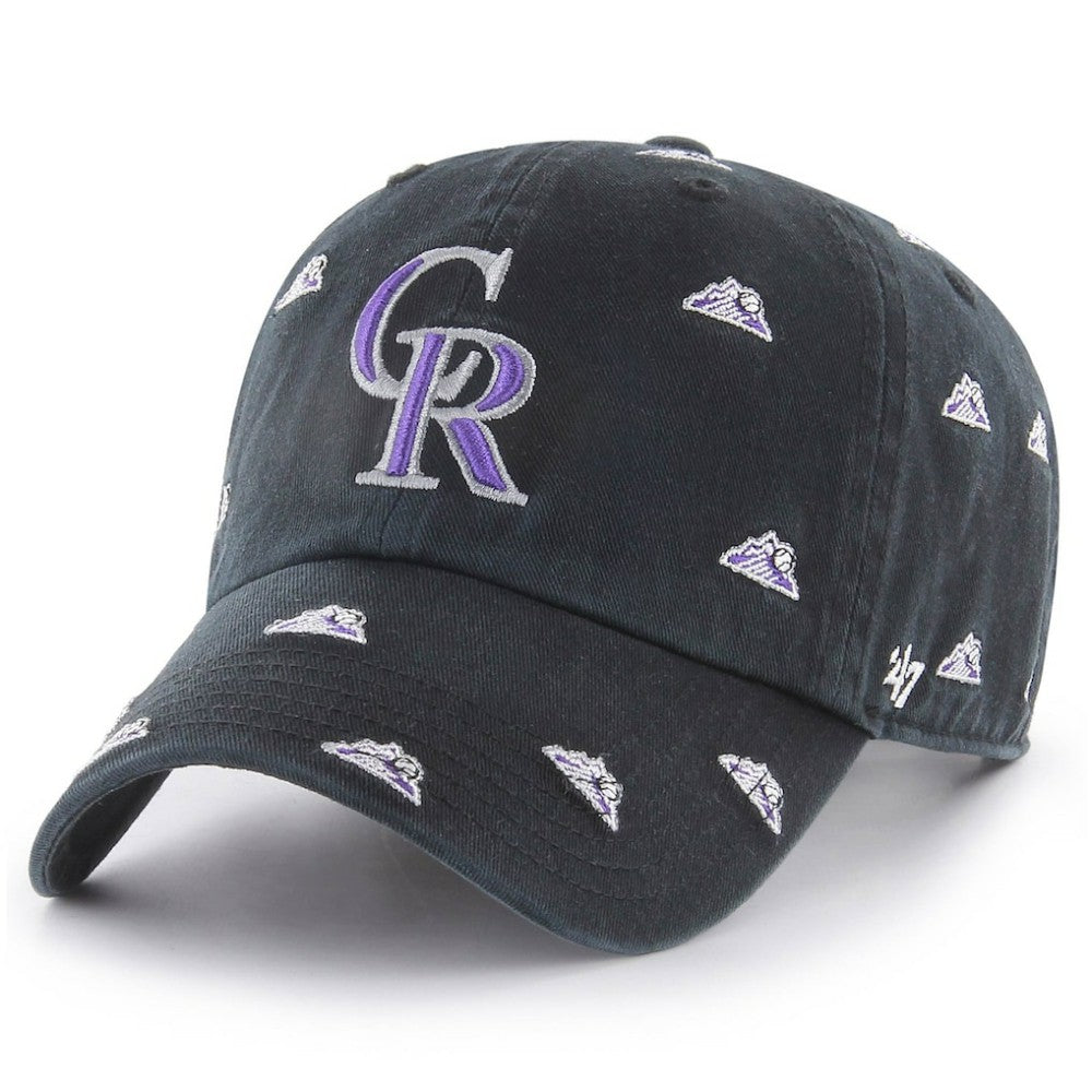 Colorado Rockies Women's Confetti Clean Up Adjustable Hat Black