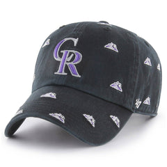 Colorado Rockies Women's Confetti Clean Up Adjustable Hat Black