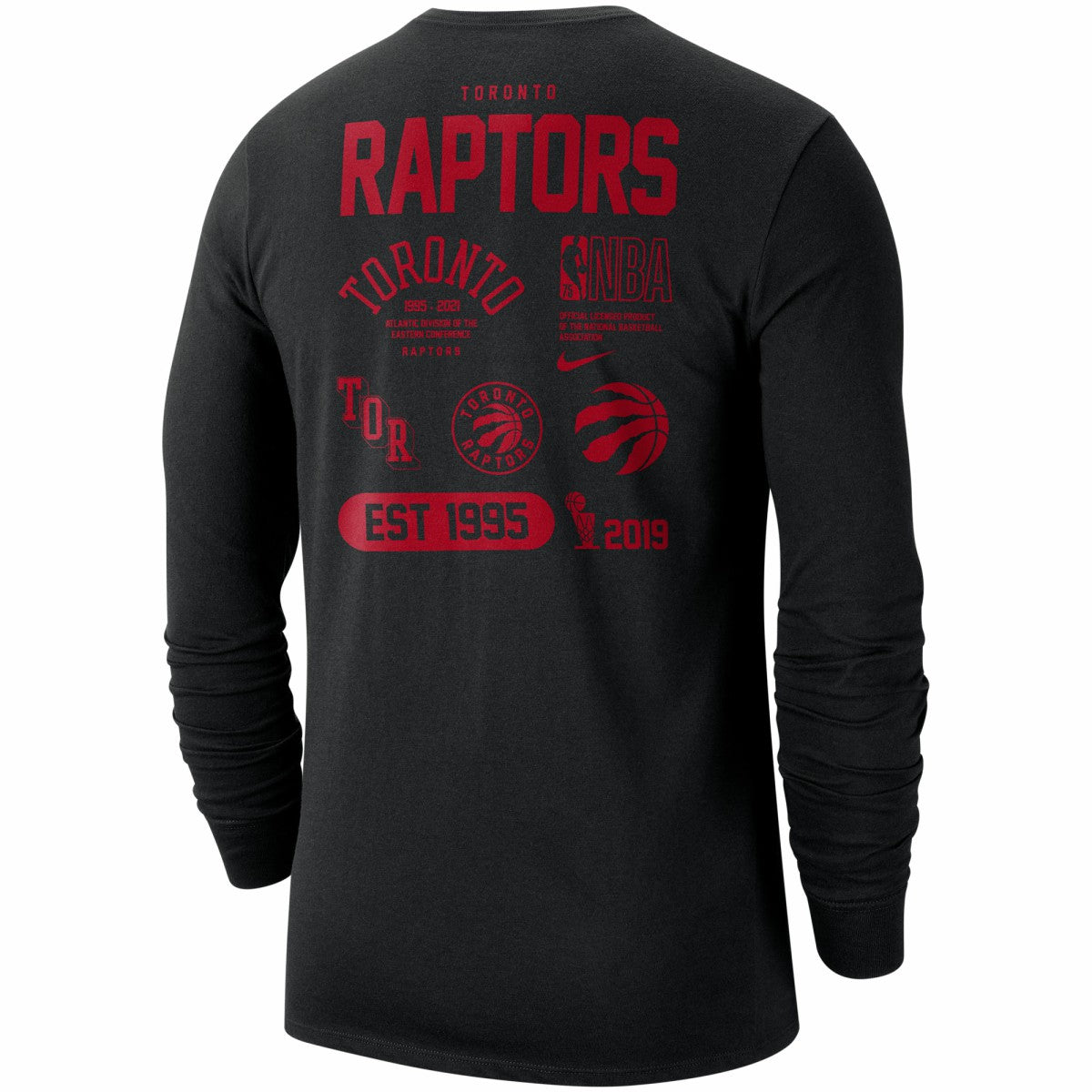 Toronto Raptors 75th Anniversary Courtside Element Long Sleeve T-Shirt - Black cheap