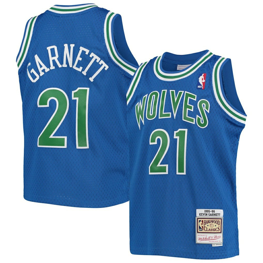 Kevin Garnett Minnesota Timberwolves Youth 1995-96 Hardwood Classics Swingman Jersey - Blue sale