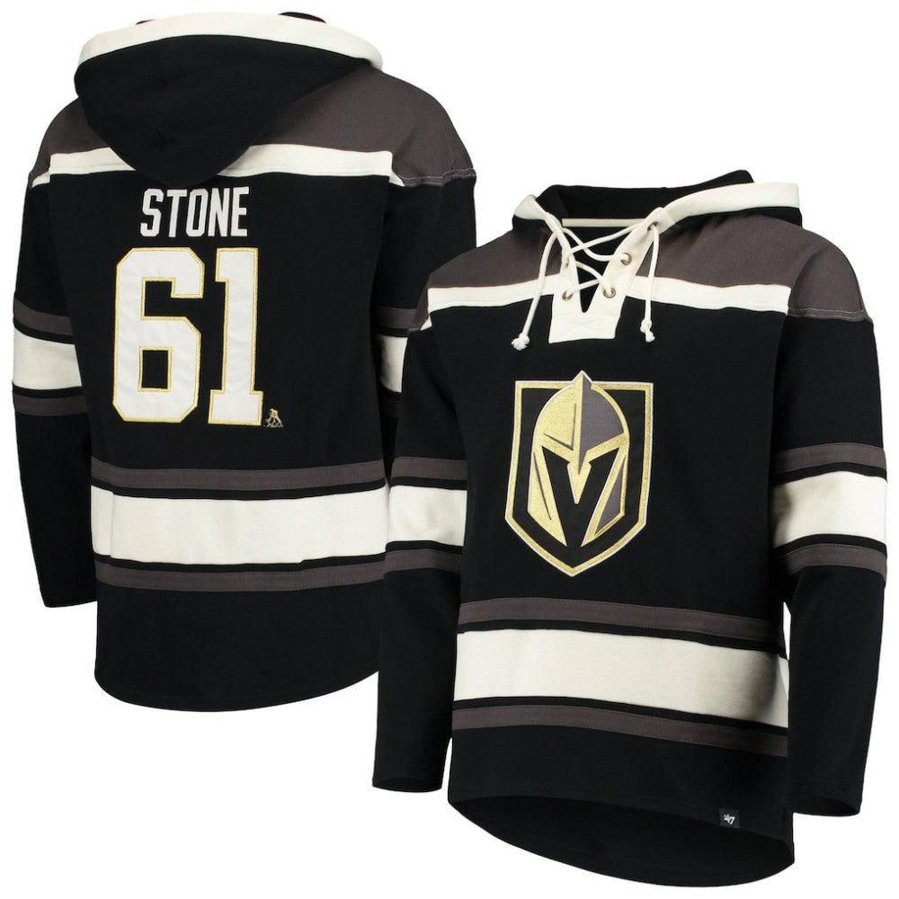 Mark Stone Vegas Golden Knights '47 Player Name & Number Lacer Pullover Hoodie - Black Hoodies