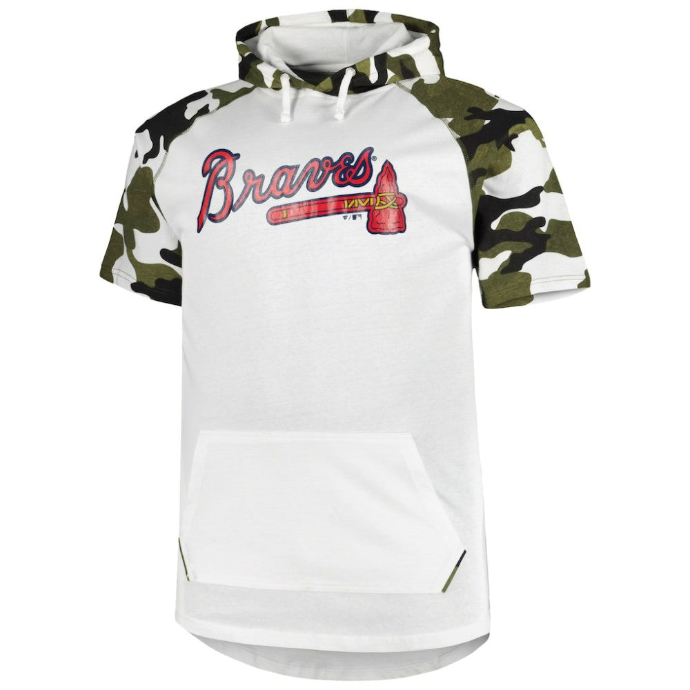 Ronald Acuna Jr. Atlanta Braves Player Big & Tall Raglan Hoodie T-Shirt White/Camo