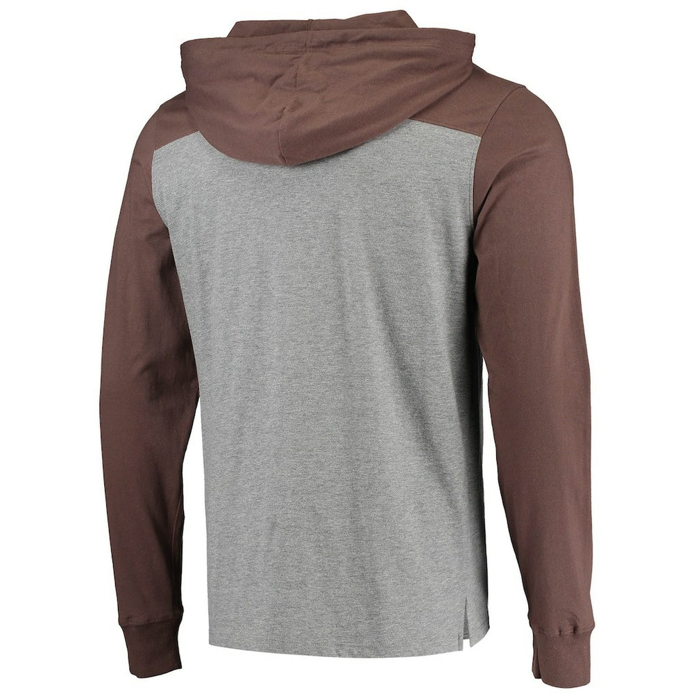 Cleveland Browns '47 Franklin Wooster Long Sleeve Hoodie T-Shirt - Heathered Gray/Brown for sale