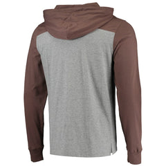 Cleveland Browns '47 Franklin Wooster Long Sleeve Hoodie T-Shirt - Heathered Gray/Brown for sale