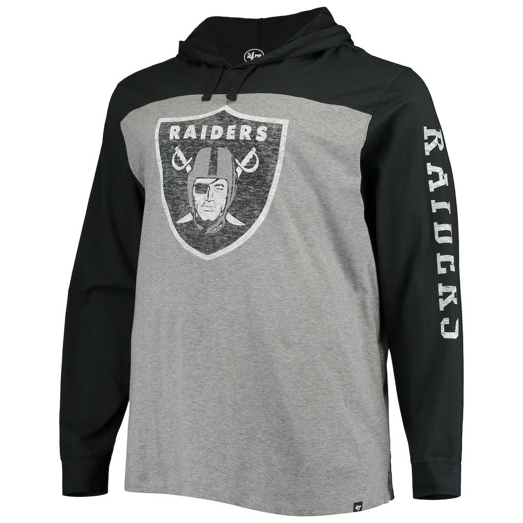 Las Vegas Raiders '47 Franklin Wooster Long Sleeve Hoodie T-Shirt - Heathered Gray/Black cheap