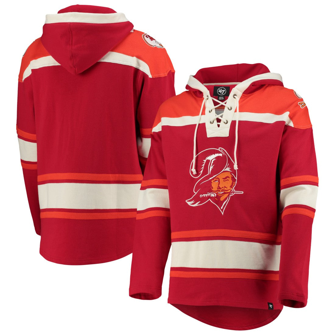 Tampa Bay Buccaneers '47 Throwback Lacer Pullover Hoodie - Red on sale