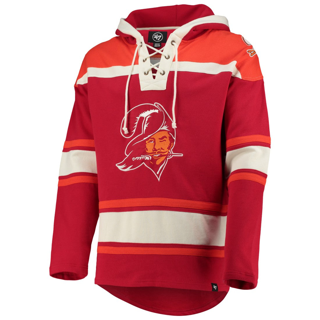 Tampa Bay Buccaneers '47 Throwback Lacer Pullover Hoodie - Red on sale
