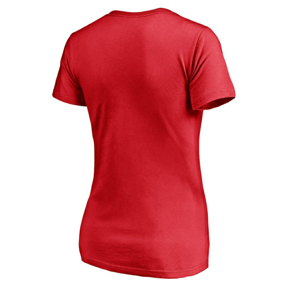 Calgary Flames Fanatics Women's Plus Size Mascot In Bounds V-Neck T-Shirt - Red T-shirts