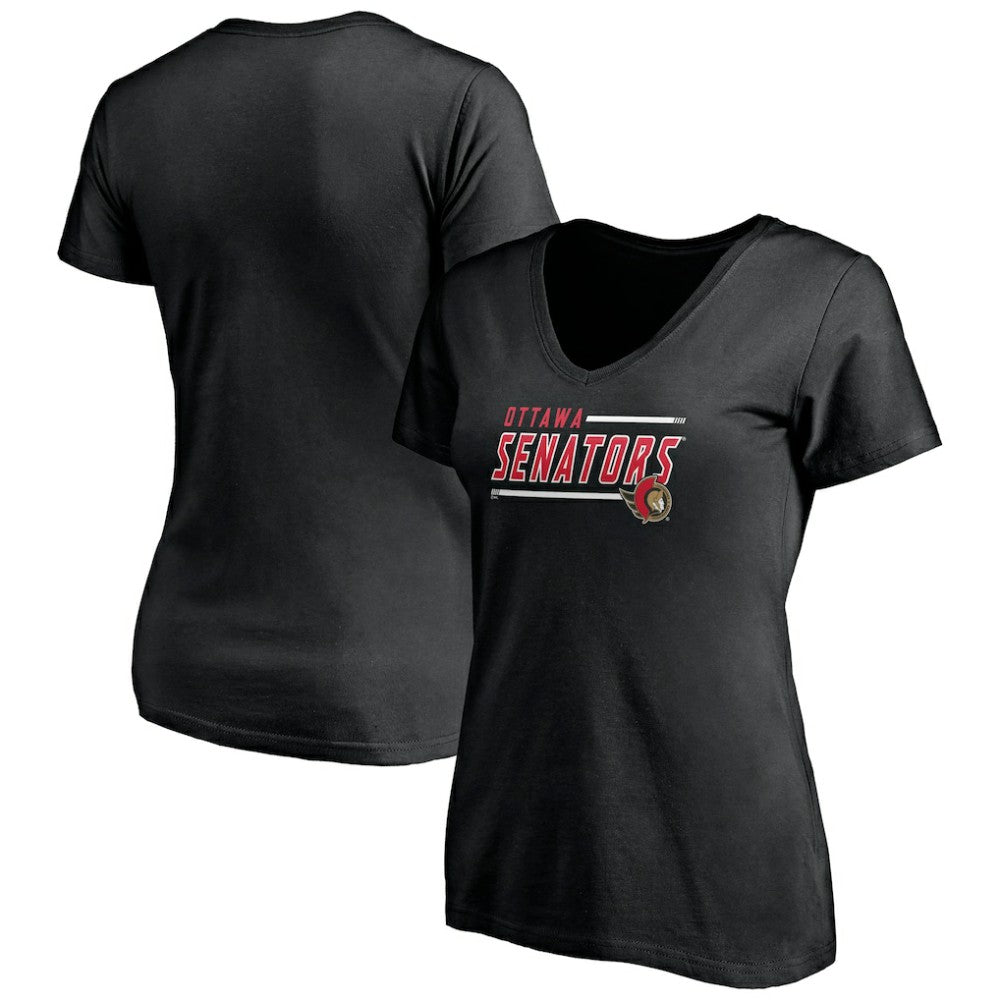 Ottawa Senators Fanatics Women's Plus Size Mascot In Bounds V-Neck T-Shirt - Black T-shirts