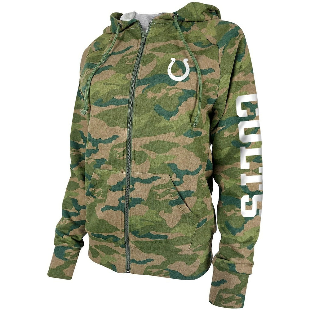Indianapolis Colts New Era Women's Raglan Full-Zip Hoodie - Camo discount