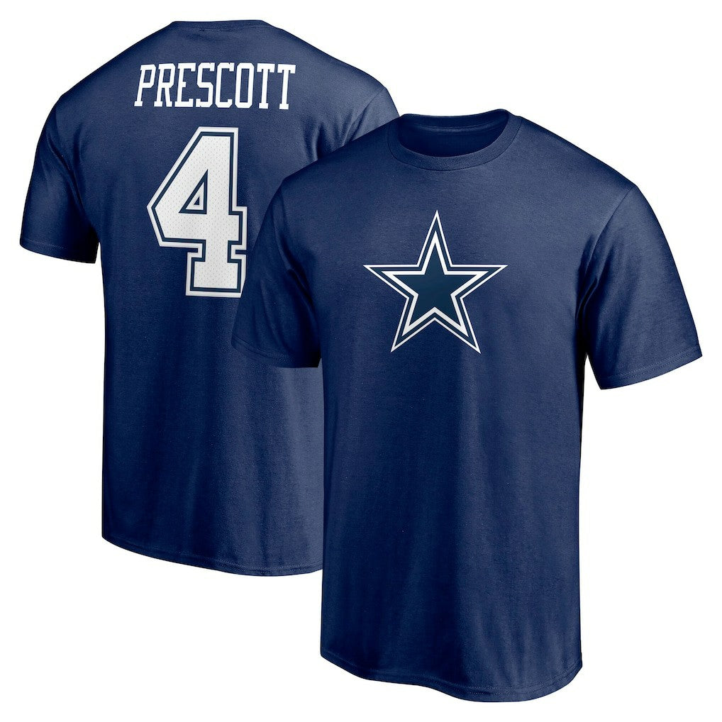 Dak Prescott Dallas Cowboys Player Icon Name & Number T-Shirt - Navy cheap