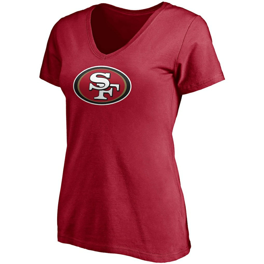 Nick Bosa San Francisco 49ers Women's Player Icon Name & Number V-Neck T-Shirt - Scarlet on sale