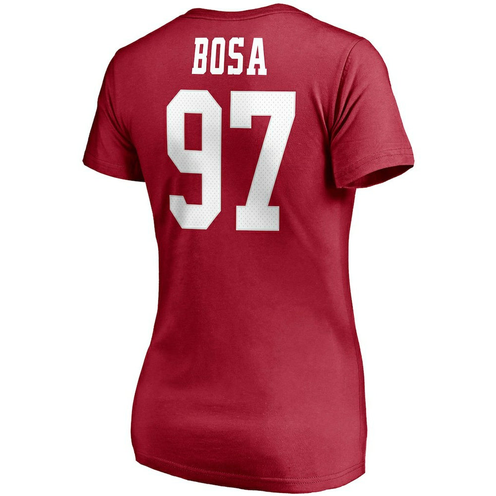 Nick Bosa San Francisco 49ers Women's Player Icon Name & Number V-Neck T-Shirt - Scarlet on sale