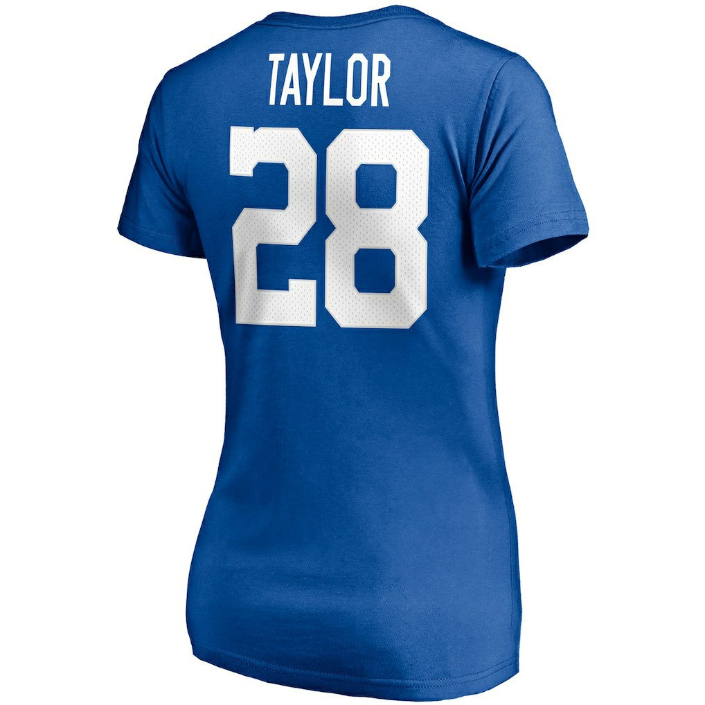 Jonathan Taylor Indianapolis Colts Women's Player Icon Name & Number V-Neck T-Shirt - Royal for sale