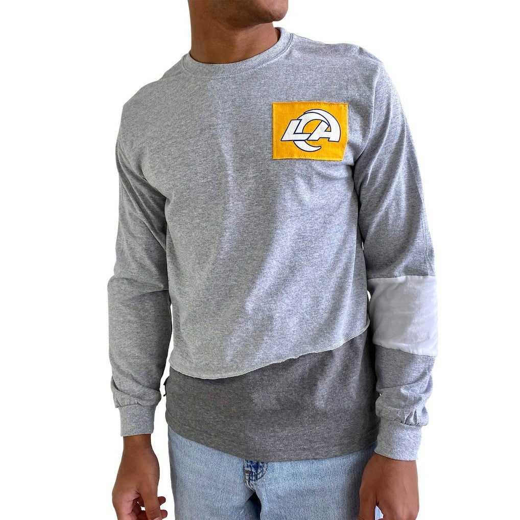 Los Angeles Rams Refried Apparel Sustainable Angle Long Sleeve T-Shirt - Gray discount