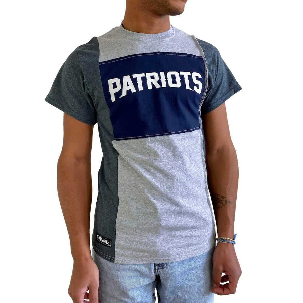 New England Patriots Refried Apparel Sustainable Split T-Shirt - Heather Gray sale