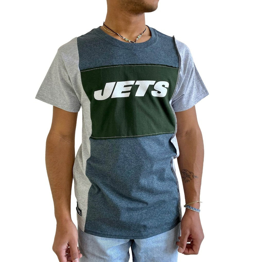 New York Jets Refried Apparel Sustainable Split T-Shirt - Heather Charcoal on sale