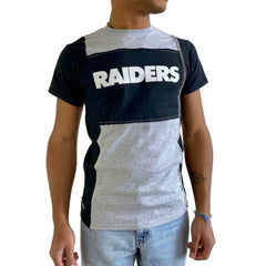 Las Vegas Raiders Refried Apparel Sustainable Split T-Shirt - Heather Gray for sale
