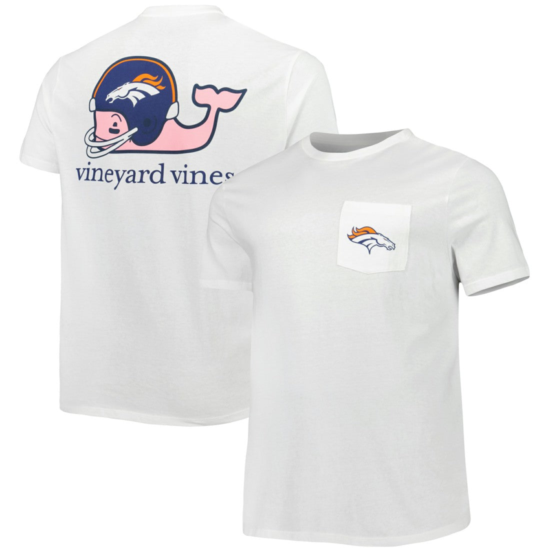 Denver Broncos Vineyard Vines Big & Tall Helmet T-Shirt - White for sale