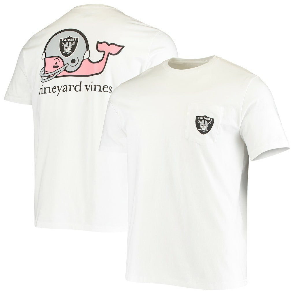 Las Vegas Raiders Vineyard Vines Big & Tall Helmet T-Shirt - White for sale
