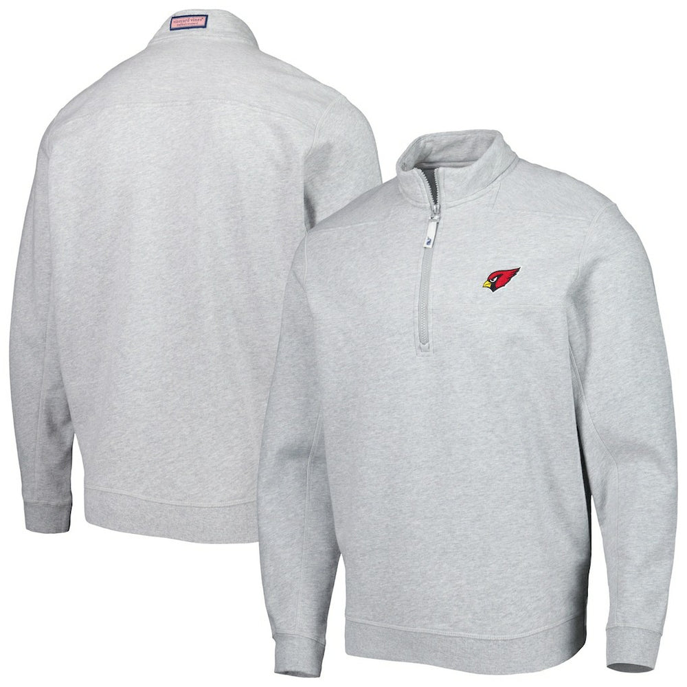 Arizona Cardinals Vineyard Vines Shep Shirt Quarter-Zip Sweatshirt - Heather Gray for sale
