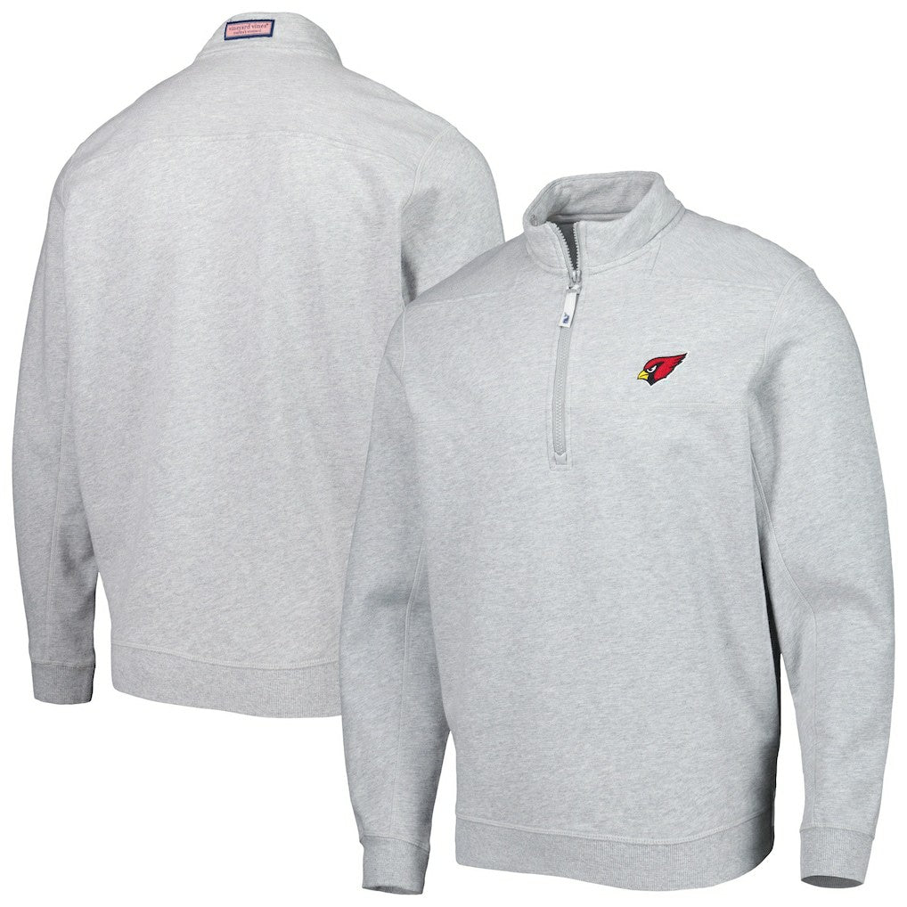 Arizona Cardinals Vineyard Vines Shep Shirt Quarter-Zip Sweatshirt - Heather Gray for sale