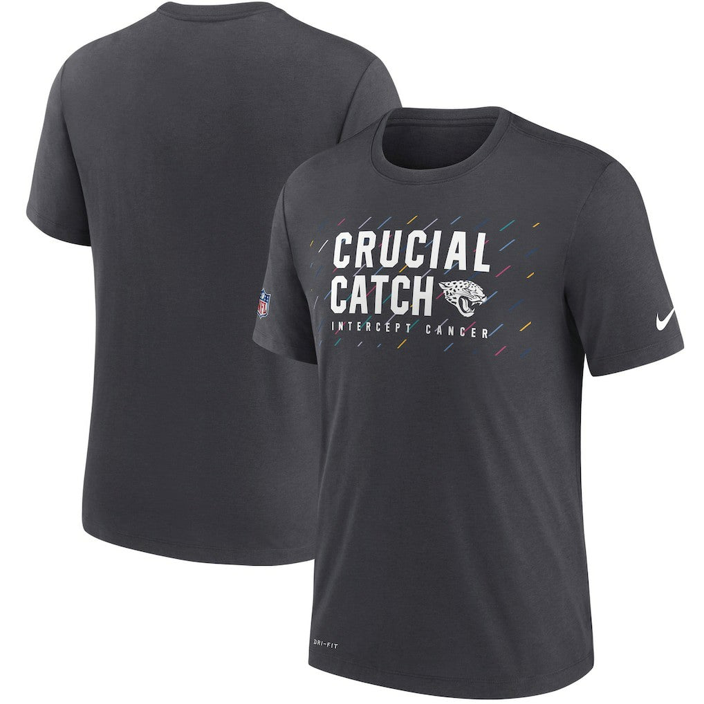 Jacksonville Jaguars NFL Crucial Catch Performance T-Shirt - Charcoal outlet