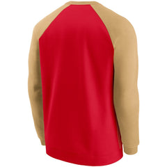 San Francisco 49ers Historic Raglan Crew Performance Sweater - Scarlet/Gold sale