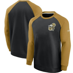 New Orleans Saints Historic Raglan Performance Pullover Sweater - Black/Gold online
