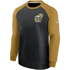 New Orleans Saints Historic Raglan Performance Pullover Sweater - Black/Gold online