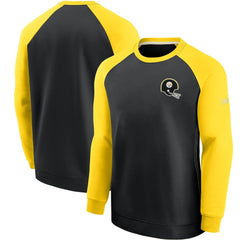 Pittsburgh Steelers Historic Raglan Crew Performance Sweater - Black/Gold outlet