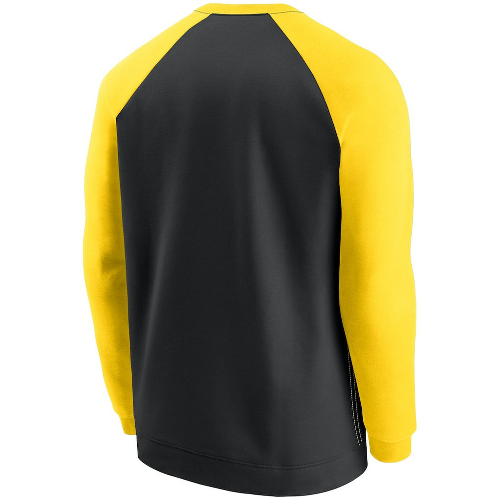 Pittsburgh Steelers Historic Raglan Crew Performance Sweater - Black/Gold outlet