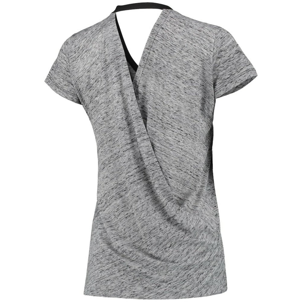 Chicago White Sox Touch Women's Hail Mary V-Neck Back Wrap T-Shirt Black
