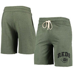 Cincinnati Reds Concepts Sport Mainstream Tri-Blend Shorts Heathered Olive