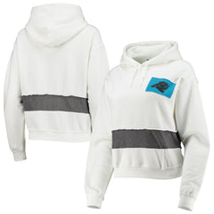 Carolina Panthers Refried Apparel Women's Sustainable Crop Dolman Pullover Hoodie - White for sale