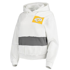 Los Angeles Rams Refried Apparel Women's Sustainable Crop Dolman Pullover Hoodie - White outlet