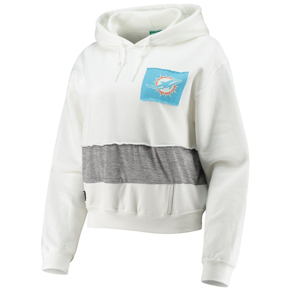 Miami Dolphins Refried Apparel Women's Sustainable Crop Dolman Pullover Hoodie - White online