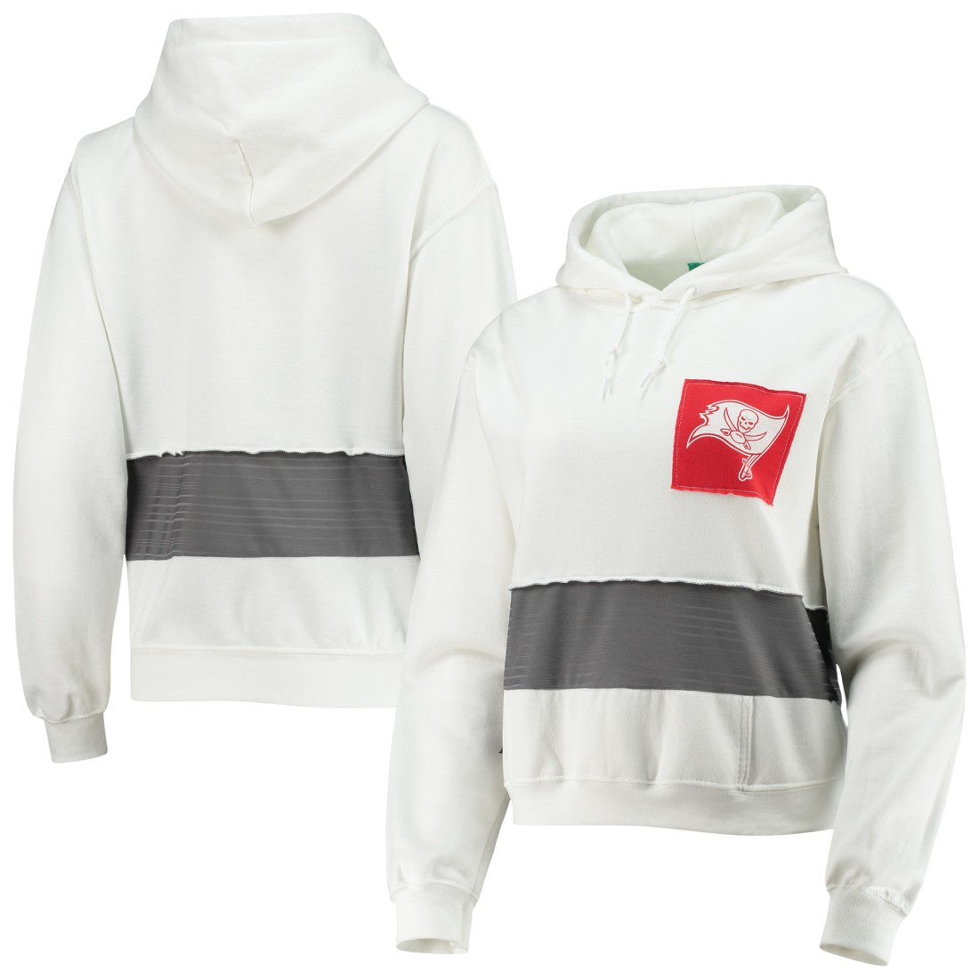 Tampa Bay Buccaneers Refried Apparel Women's Sustainable Crop Dolman Pullover Hoodie - White on sale