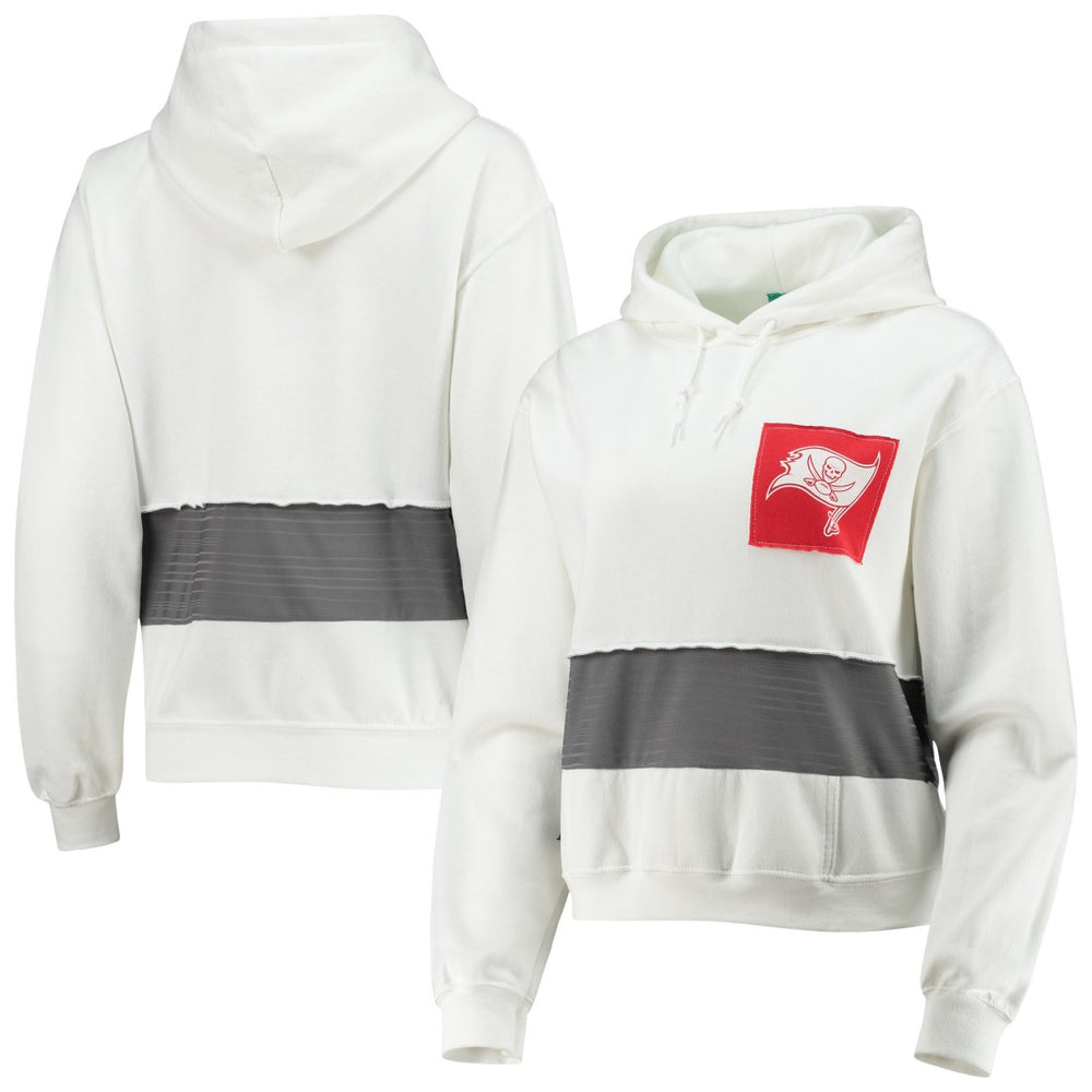 Tampa Bay Buccaneers Refried Apparel Women's Sustainable Crop Dolman Pullover Hoodie - White on sale