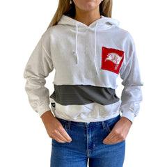 Tampa Bay Buccaneers Refried Apparel Women's Sustainable Crop Dolman Pullover Hoodie - White on sale
