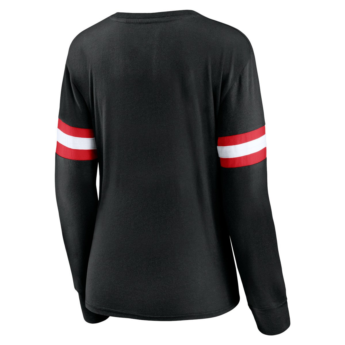 Toronto Raptors Women's Block Party Chest Logo Striped Long Sleeve T-Shirt - Black online