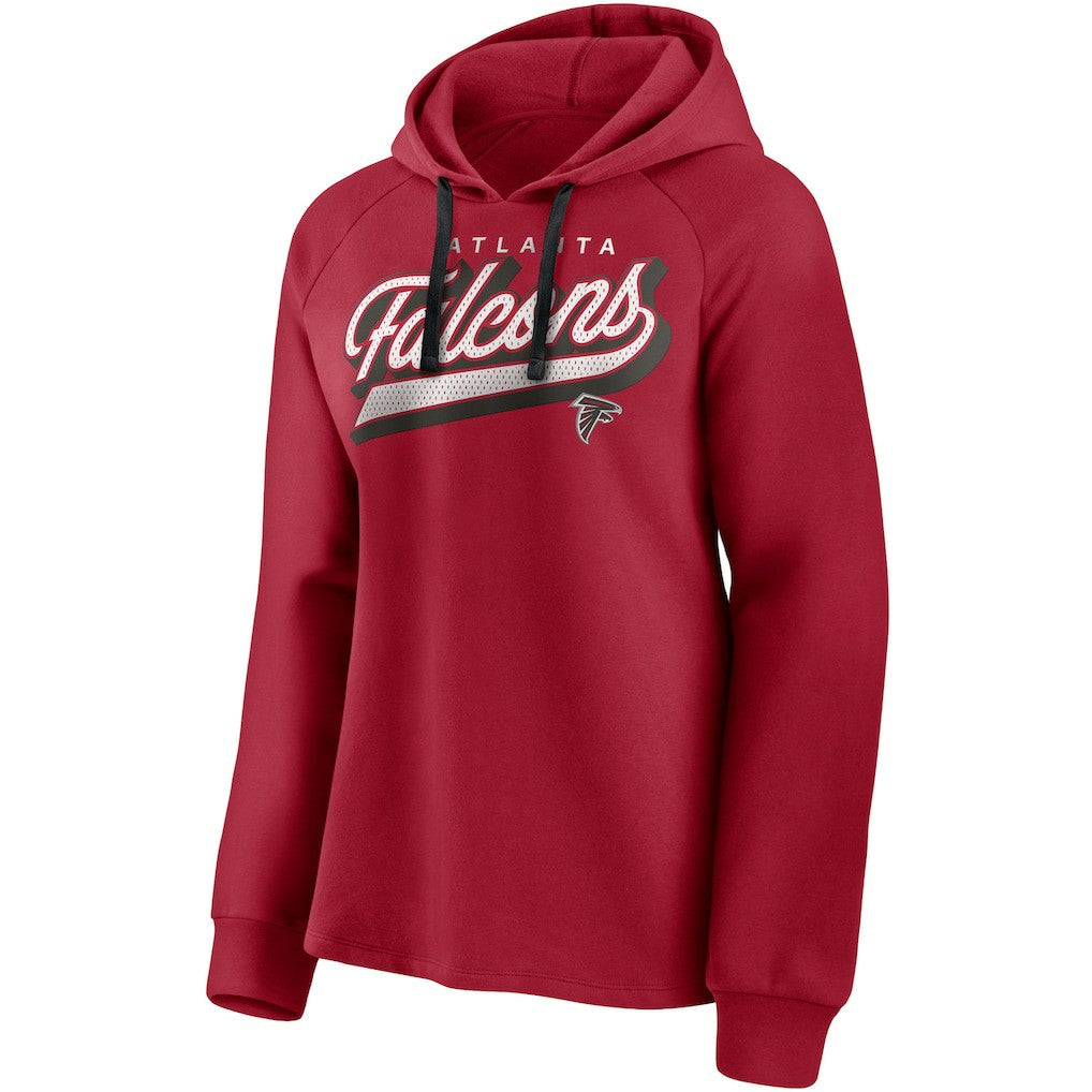 Atlanta Falcons Women's First Contact Raglan Pullover Hoodie - Red for sale