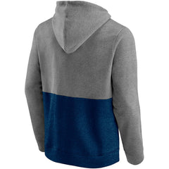 Seattle Kraken Fanatics Block Party Classic Arch Signature Pullover Hoodie - Heathered Gray/Deep Sea Blue Hoodies