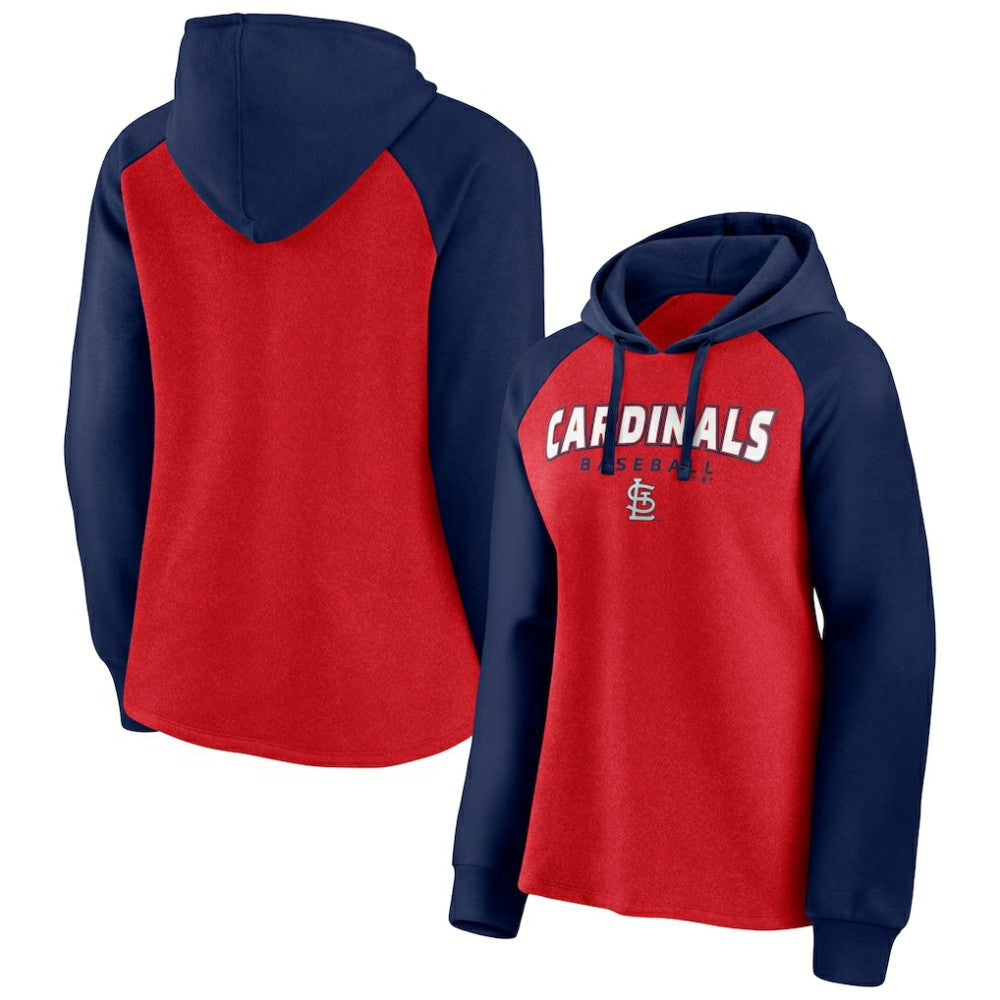 St. Louis Cardinals Women's Recharged Raglan Pullover Hoodie Red/Navy