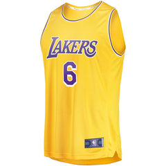 LeBron James Los Angeles Lakers #6 Fast Break Replica Player Jersey Gold - Icon Edition on sale