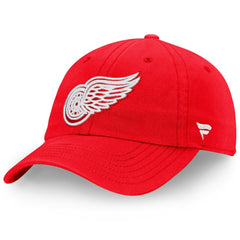 Detroit Red Wings Fanatics Core Primary Logo Adjustable Hat - Red Hats
