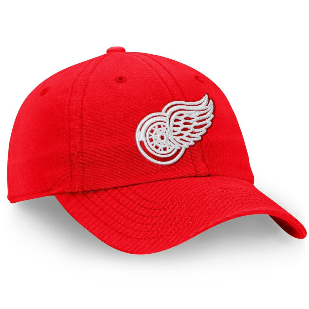 Detroit Red Wings Fanatics Core Primary Logo Adjustable Hat - Red Hats