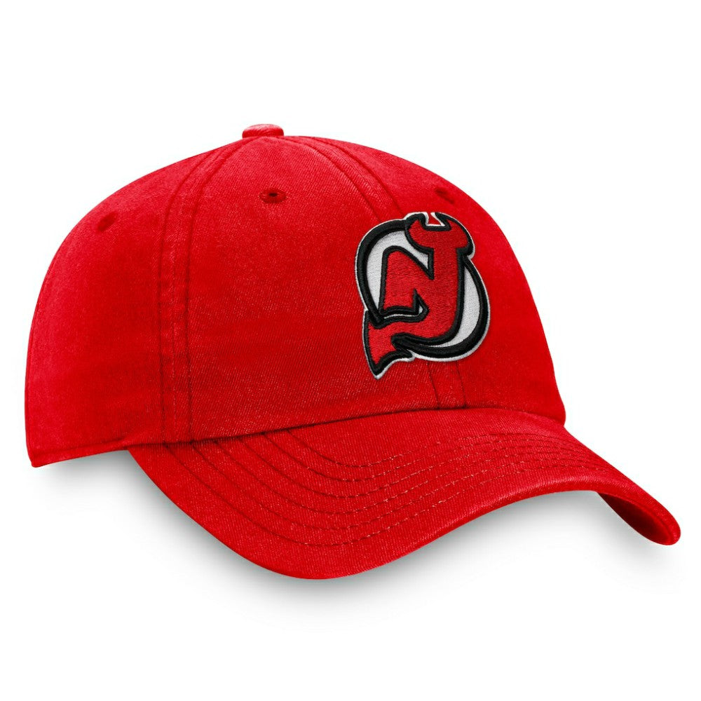 New Jersey Devils Fanatics Core Primary Logo Adjustable Hat - Red Jerseys
