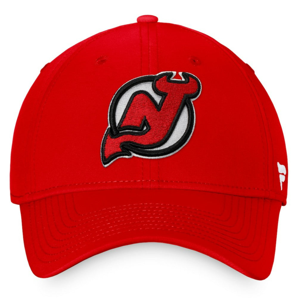 New Jersey Devils Fanatics Core Primary Logo Flex Hat - Red Jerseys